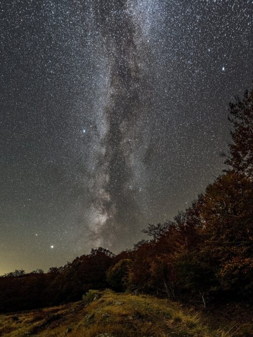Jupiter, Saturne et la Voie lactée